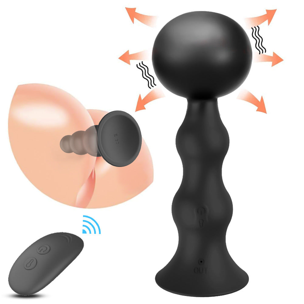 Adult Sex Products Remote Control Charging Gun Gourd Silicone Vibration Inflatable Rear Court Bead Anal Plug
