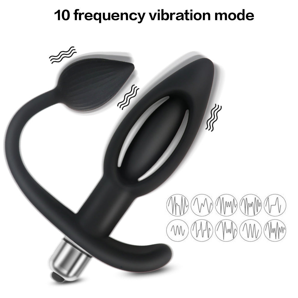 Adult Products Hollow Thread Silicone Vibration Back Court Anal Plug Couple Supplies
