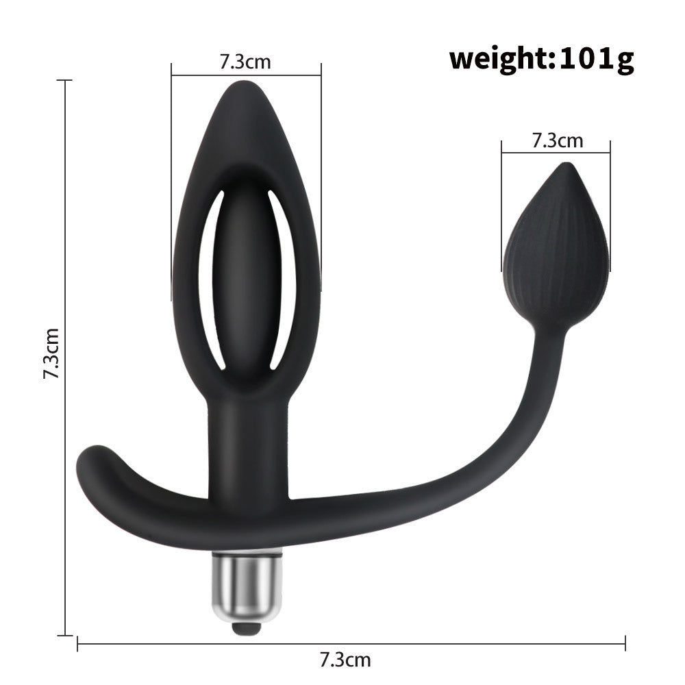 Adult Products Hollow Thread Silicone Vibration Back Court Anal Plug Couple Supplies