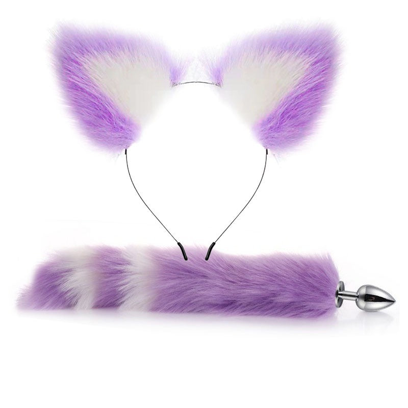 SM Erotic Fox Tail Anal Plug Metal Posterior Plug Adult Products Toys Artificial Tail Set Play