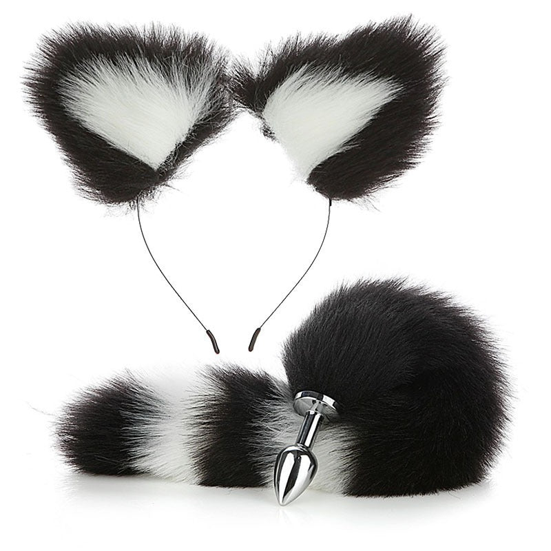 SM Erotic Fox Tail Anal Plug Metal Posterior Plug Adult Products Toys Artificial Tail Set Play