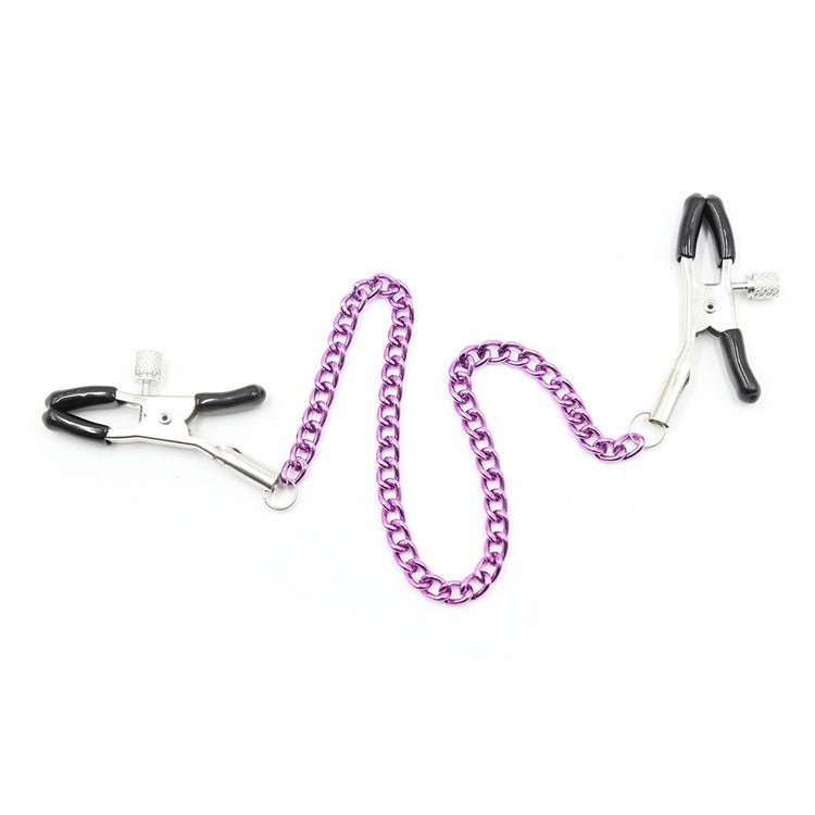 Erotic Breast Clamps Chain Leather Clamps Flirtation Adult Products Erotic Female Apparatus