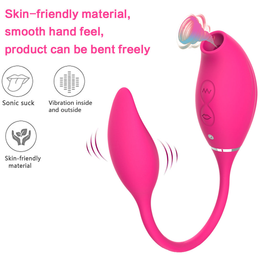 Magnetic Suction Charging 10 Frequency Vibration Vibrating Egg Double Head Sucking Vibrator Female Silicone Masturbation Device Adult Products