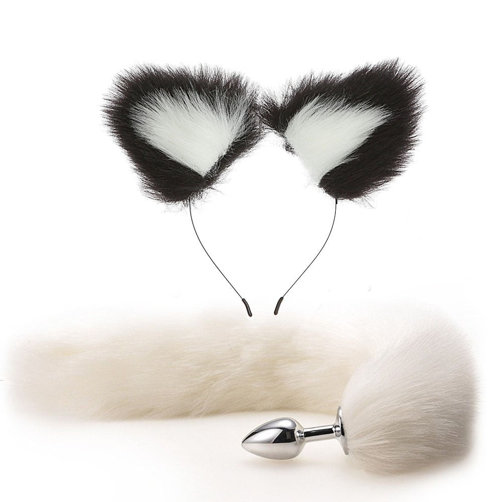 SM Erotic Fox Tail Anal Plug Metal Posterior Plug Adult Products Toys Artificial Tail Set Play