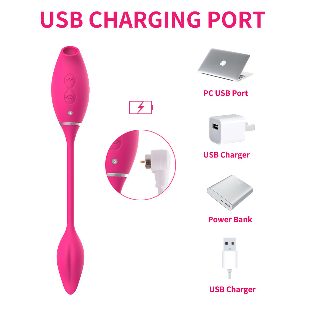 Magnetic Suction Charging 10 Frequency Vibration Vibrating Egg Double Head Sucking Vibrator Female Silicone Masturbation Device Adult Products