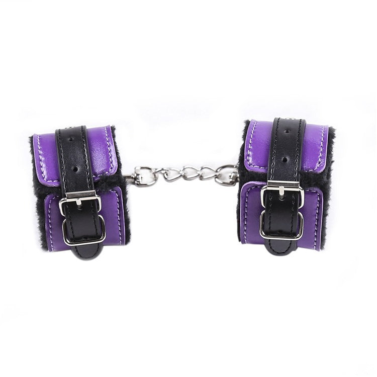 Fun PU Leather Handcuffs Ankles Couple Games Flirting Toys Passion Handcuffs Alternative Binding SM Shackles