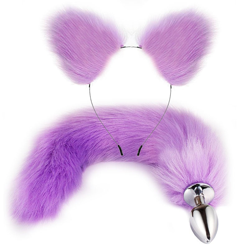 SM Erotic Fox Tail Anal Plug Metal Posterior Plug Adult Products Toys Artificial Tail Set Play