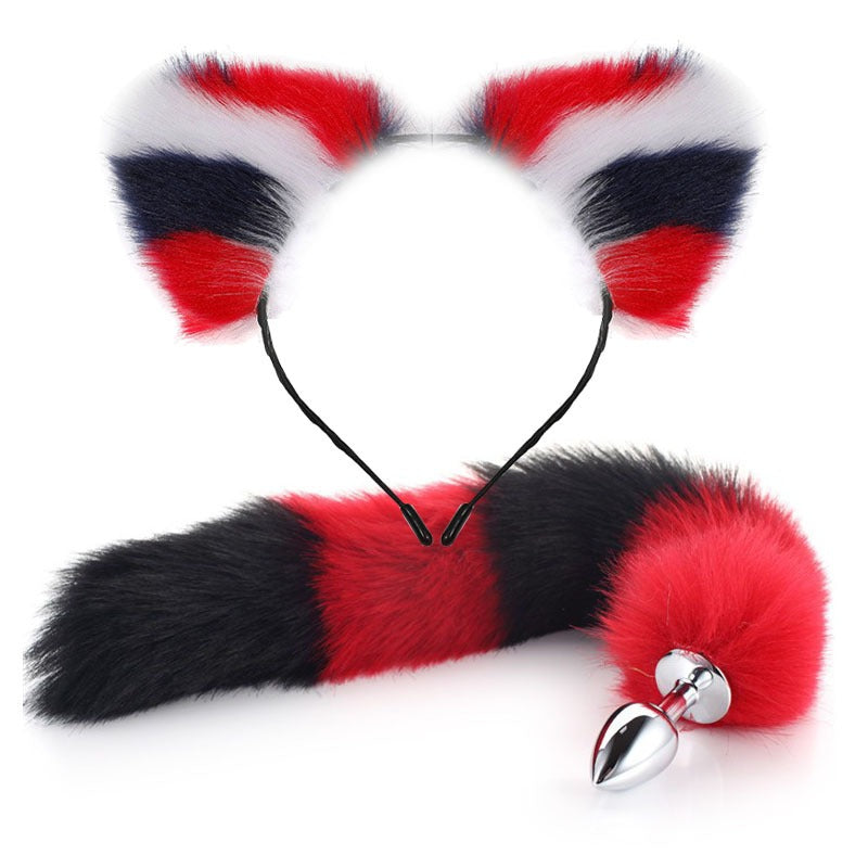 SM Erotic Fox Tail Anal Plug Metal Posterior Plug Adult Products Toys Artificial Tail Set Play