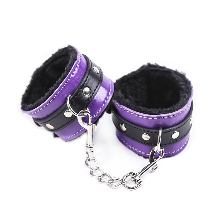 Fun PU Leather Handcuffs Ankles Couple Games Flirting Toys Passion Handcuffs Alternative Binding SM Shackles