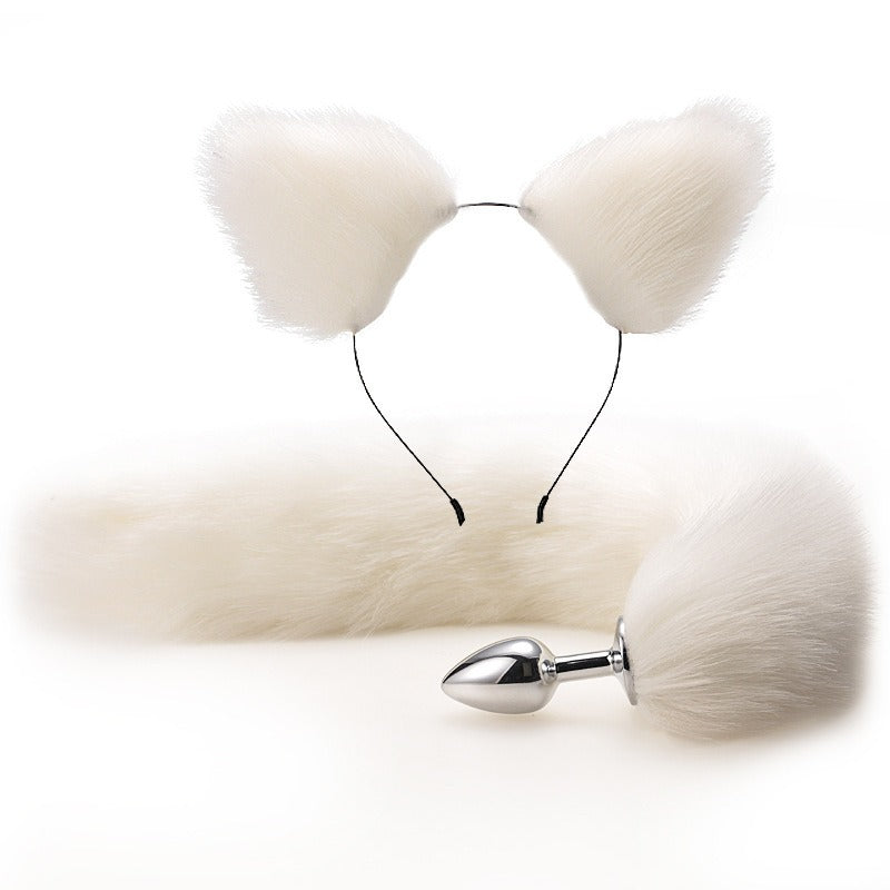 SM Erotic Fox Tail Anal Plug Metal Posterior Plug Adult Products Toys Artificial Tail Set Play