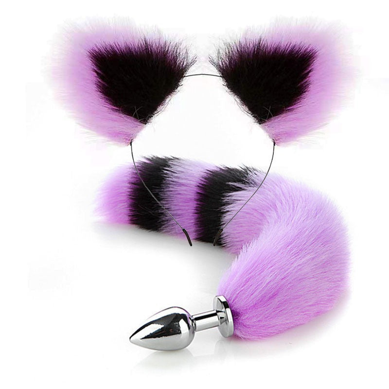 SM Erotic Fox Tail Anal Plug Metal Posterior Plug Adult Products Toys Artificial Tail Set Play