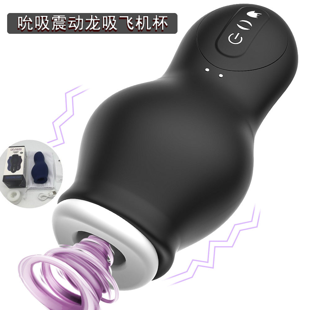 Male Automatic Dragon Suction Airplane Cup Glans Vibrating Sucking Massager Penis Exerciser Adult Sex Erotic Products