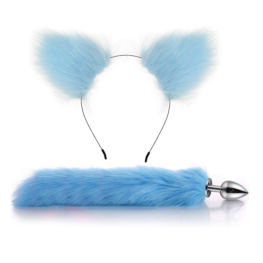 SM Erotic Fox Tail Anal Plug Metal Posterior Plug Adult Products Toys Artificial Tail Set Play