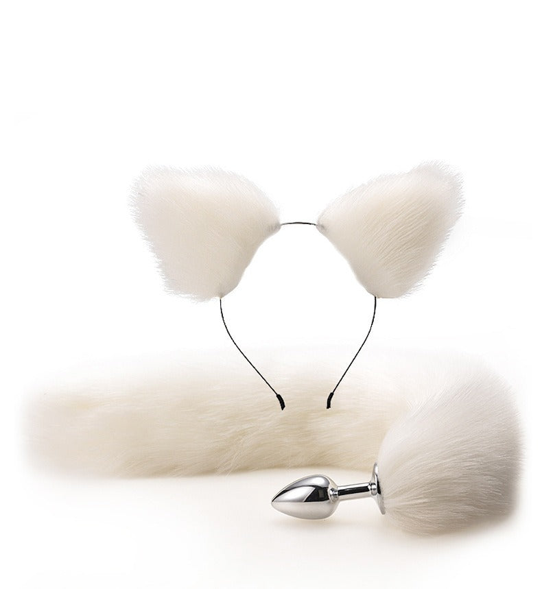 SM Erotic Fox Tail Anal Plug Metal Posterior Plug Adult Products Toys Artificial Tail Set Play