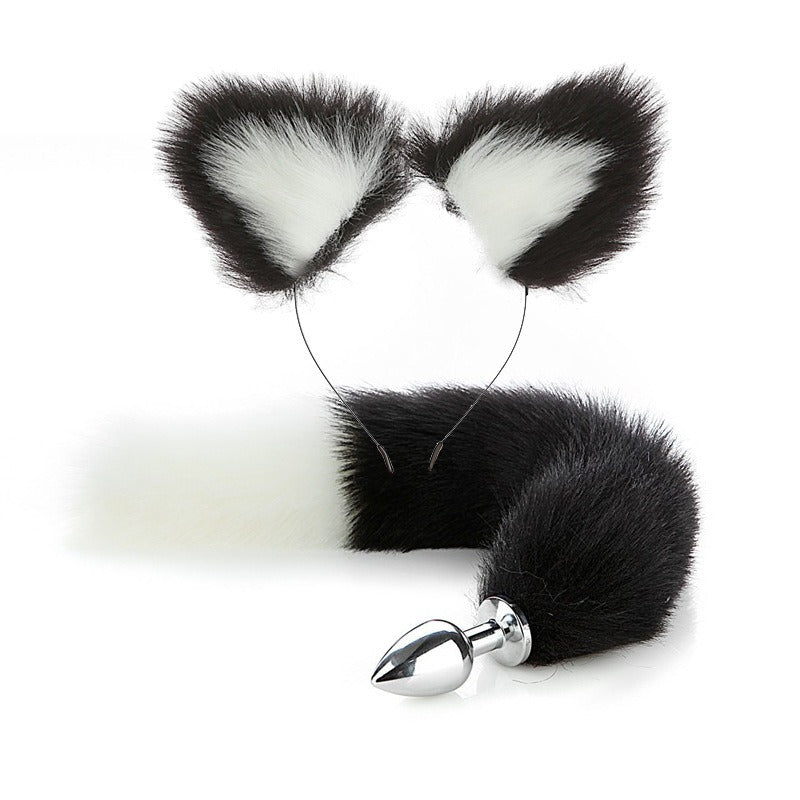 SM Erotic Fox Tail Anal Plug Metal Posterior Plug Adult Products Toys Artificial Tail Set Play