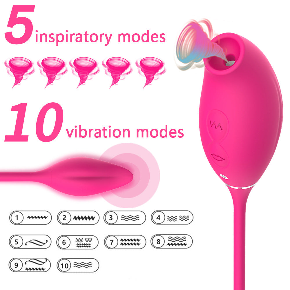 Magnetic Suction Charging 10 Frequency Vibration Vibrating Egg Double Head Sucking Vibrator Female Silicone Masturbation Device Adult Products