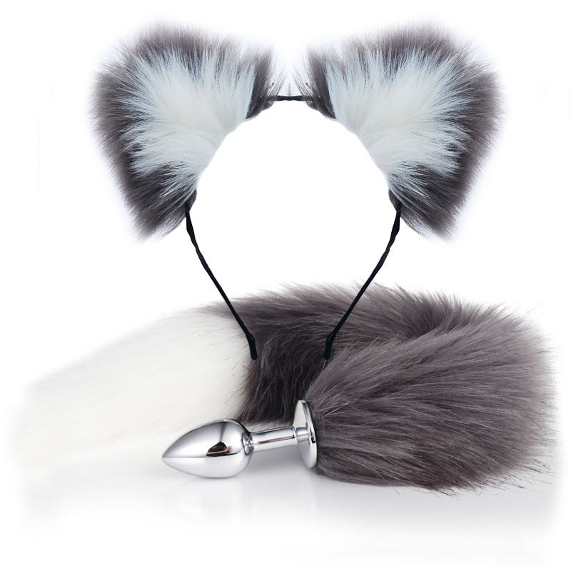 SM Erotic Fox Tail Anal Plug Metal Posterior Plug Adult Products Toys Artificial Tail Set Play