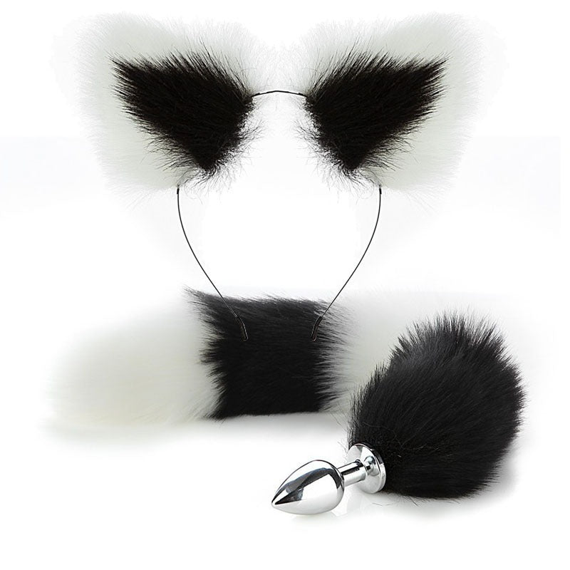 SM Erotic Fox Tail Anal Plug Metal Posterior Plug Adult Products Toys Artificial Tail Set Play