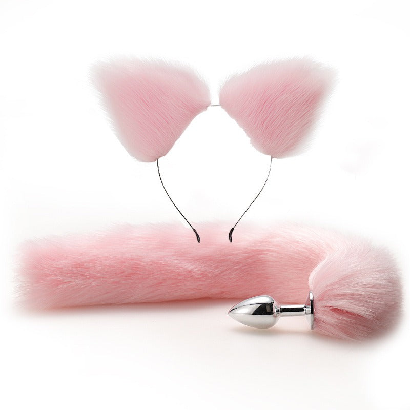 SM Erotic Fox Tail Anal Plug Metal Posterior Plug Adult Products Toys Artificial Tail Set Play