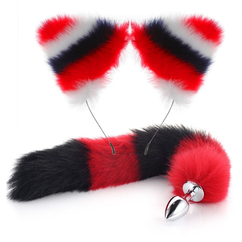 SM Erotic Fox Tail Anal Plug Metal Posterior Plug Adult Products Toys Artificial Tail Set Play