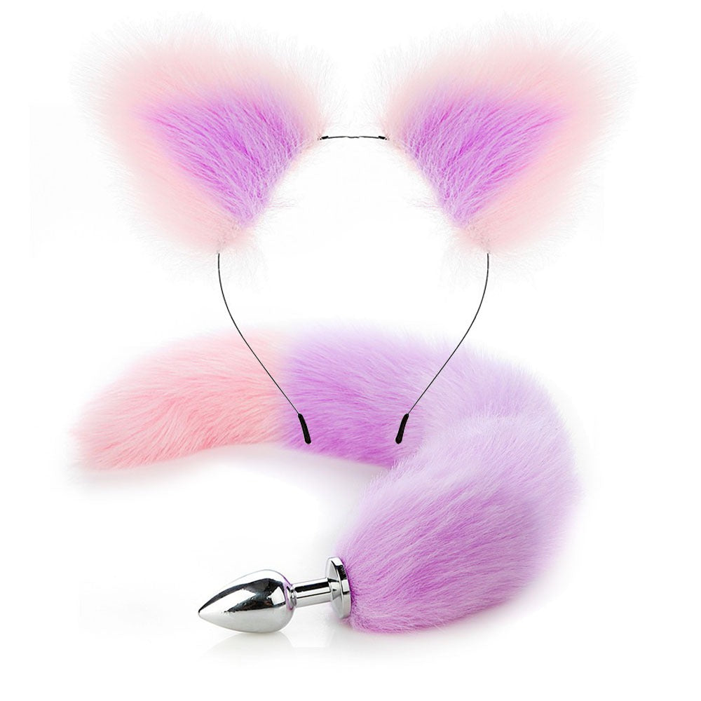 SM Erotic Fox Tail Anal Plug Metal Posterior Plug Adult Products Toys Artificial Tail Set Play