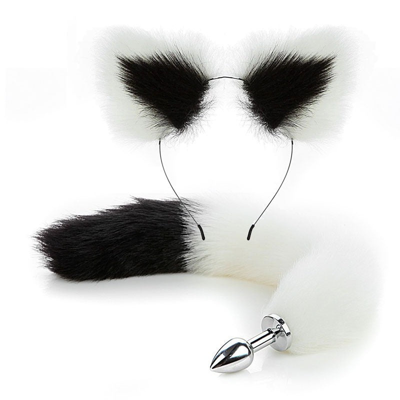 SM Erotic Fox Tail Anal Plug Metal Posterior Plug Adult Products Toys Artificial Tail Set Play