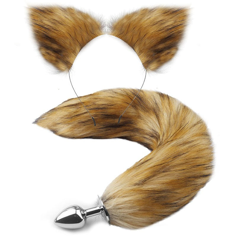 SM Erotic Fox Tail Anal Plug Metal Posterior Plug Adult Products Toys Artificial Tail Set Play