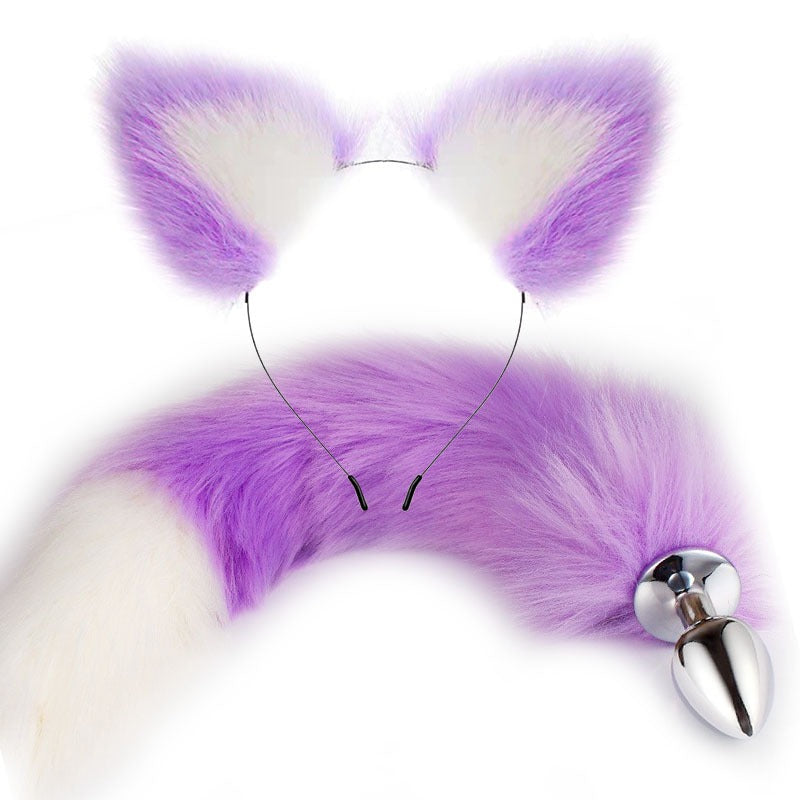 SM Erotic Fox Tail Anal Plug Metal Posterior Plug Adult Products Toys Artificial Tail Set Play