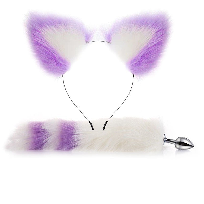 SM Erotic Fox Tail Anal Plug Metal Posterior Plug Adult Products Toys Artificial Tail Set Play