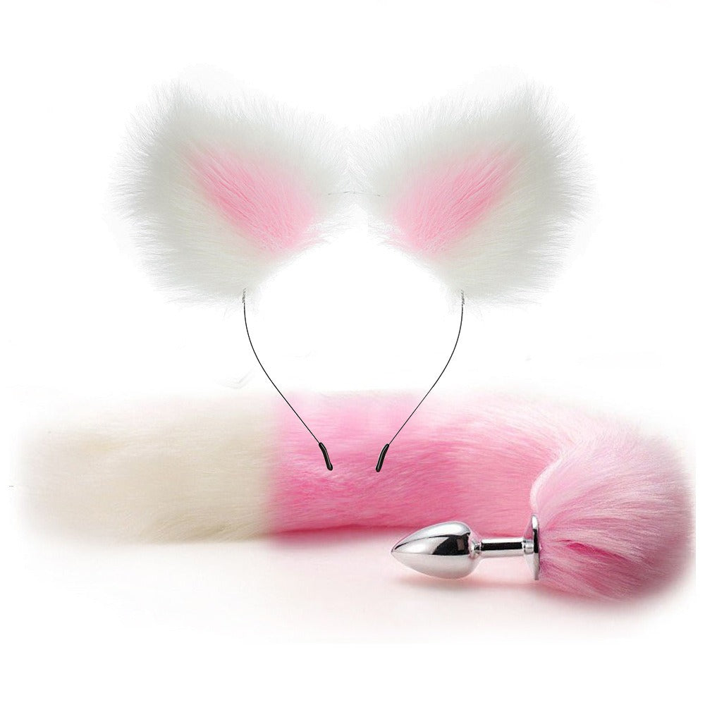 SM Erotic Fox Tail Anal Plug Metal Posterior Plug Adult Products Toys Artificial Tail Set Play